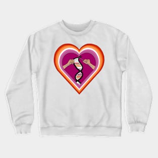 Lesbian Pride Knitted DNA Heart Crewneck Sweatshirt